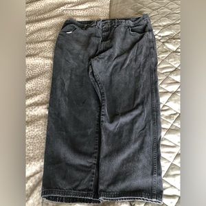 Black washed thrifted pants